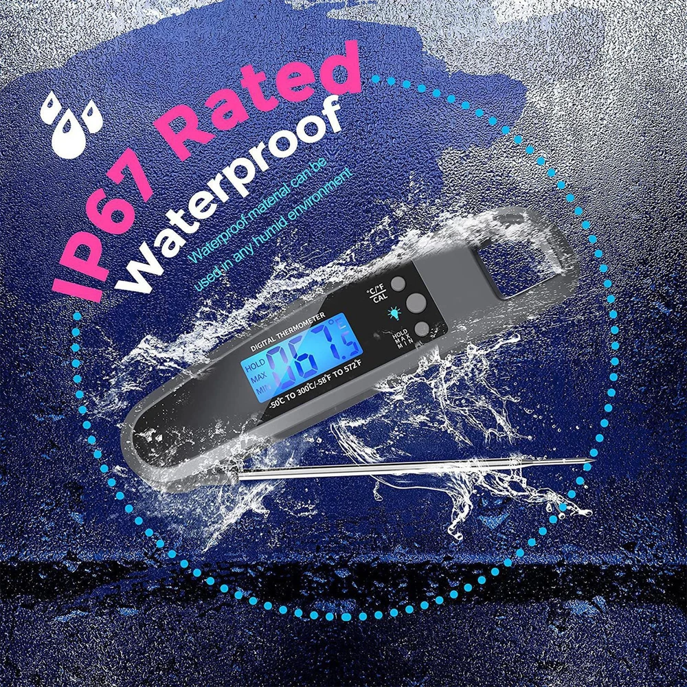 Meat Thermometer Catering Digital Folding Pocket Food Probe Thermometer BBQ Temp