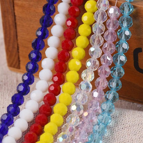 100pcs 6mm Round Sphere Ball Faceted Crystal Glass Loose Spacer Craft Beads lot - Picture 13 of 110