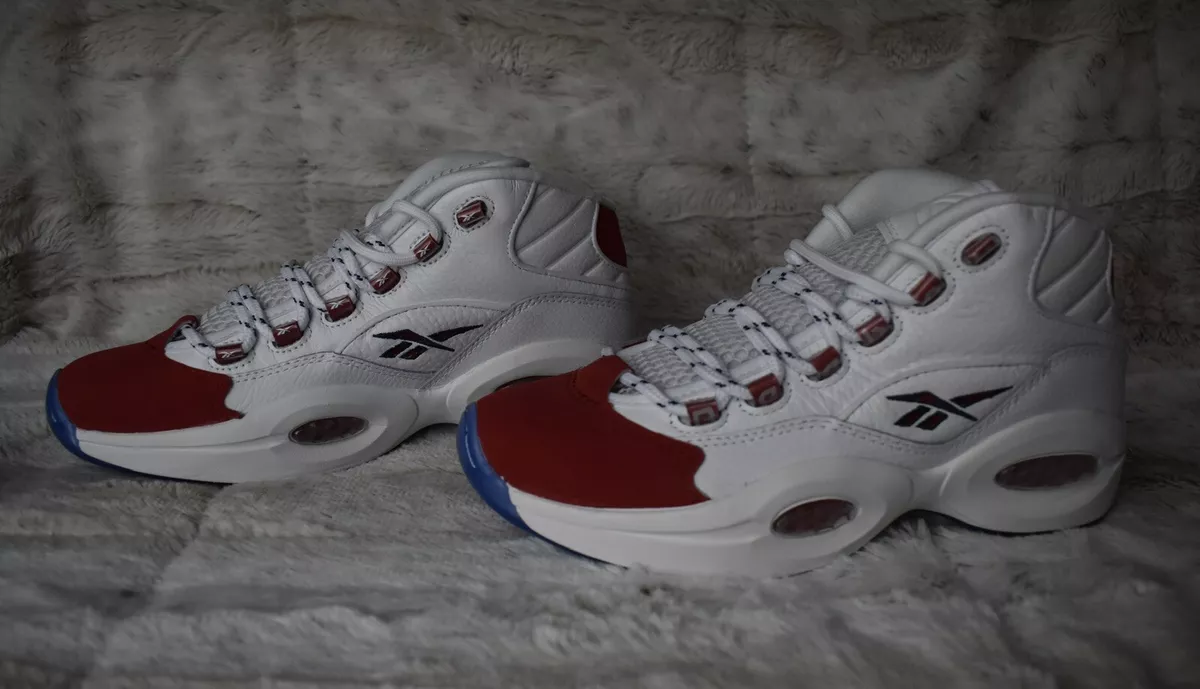 Reebok Question Mid Red Toe 25th Anniversary Size 6