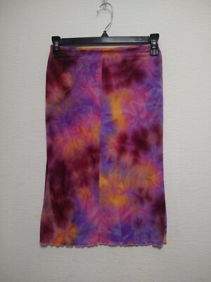Skirt Vintage 90's Nylon Stretch Tie Dye Lined Pencil Y2K