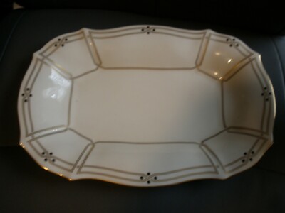 LENOX VANGUARD COLLECTION RECTANGLE TRAY 12.5'' x 8.5'' W/ IVORY & BLACK