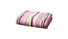 Tiddliwinks Raspberry Garden Striped Crib Fitted Sheet, Pink, 200 Thread Count