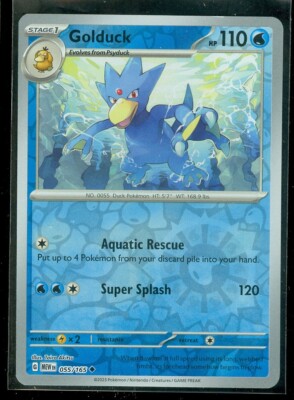 Pokemon GOLDUCK 055/165 Pokemon 151 - Rev Holo - - MINT | eBay