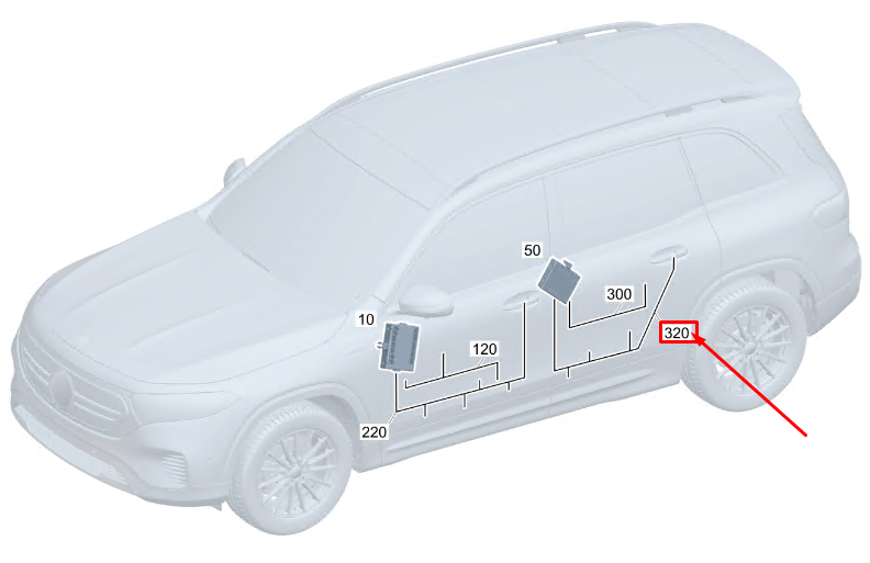 Neu MERCEDES-BENZ GLS X167 Kabelbaum für die hintere Tür A1675405927 Original