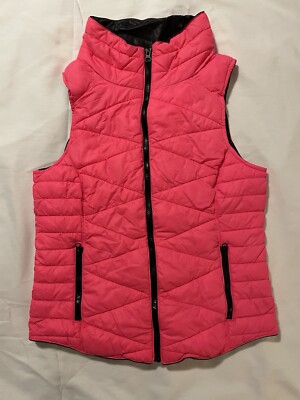 SO Puffer Vest Full Zip Sleeveless Jacket Hot PINK JUNIORS Medium.