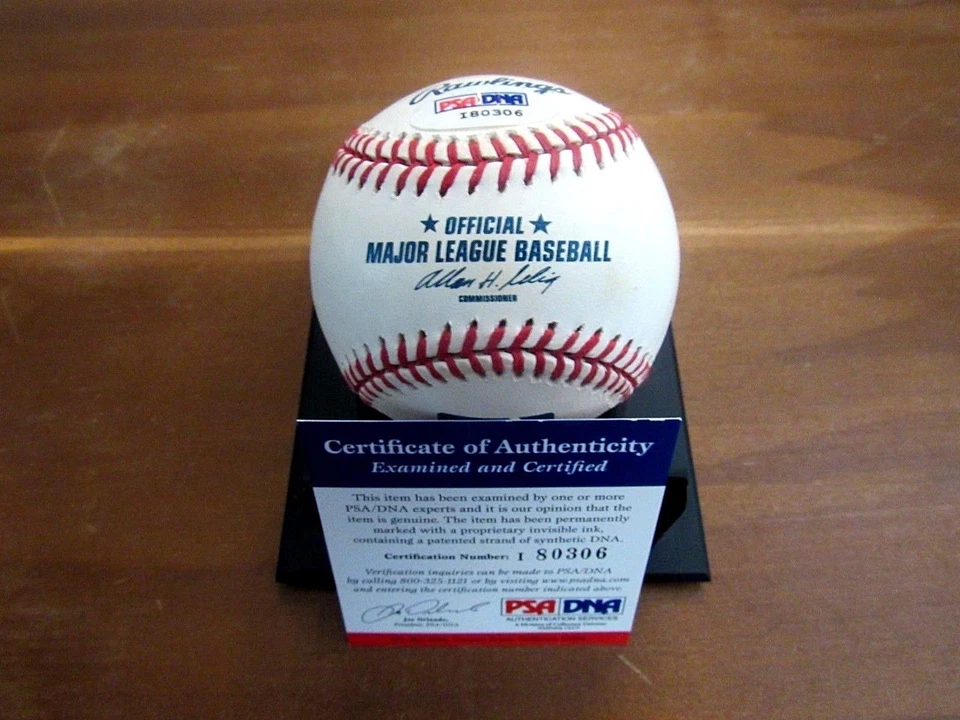 MIKE PIAZZA NEW YORK METS DODGERS HOF CATCHER SIGNED AUTO OML BASEBALL PSA/DNA - Image 2 of 3