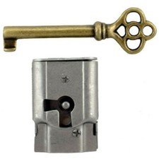 Full Mortise Cabinet Door or Dresser Drawer Lock w/Skeleton Key