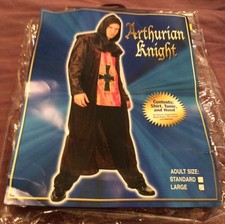 Arthurian Knight Medieval Knight Costume Men's Size Lg Shirt Tunic Hood