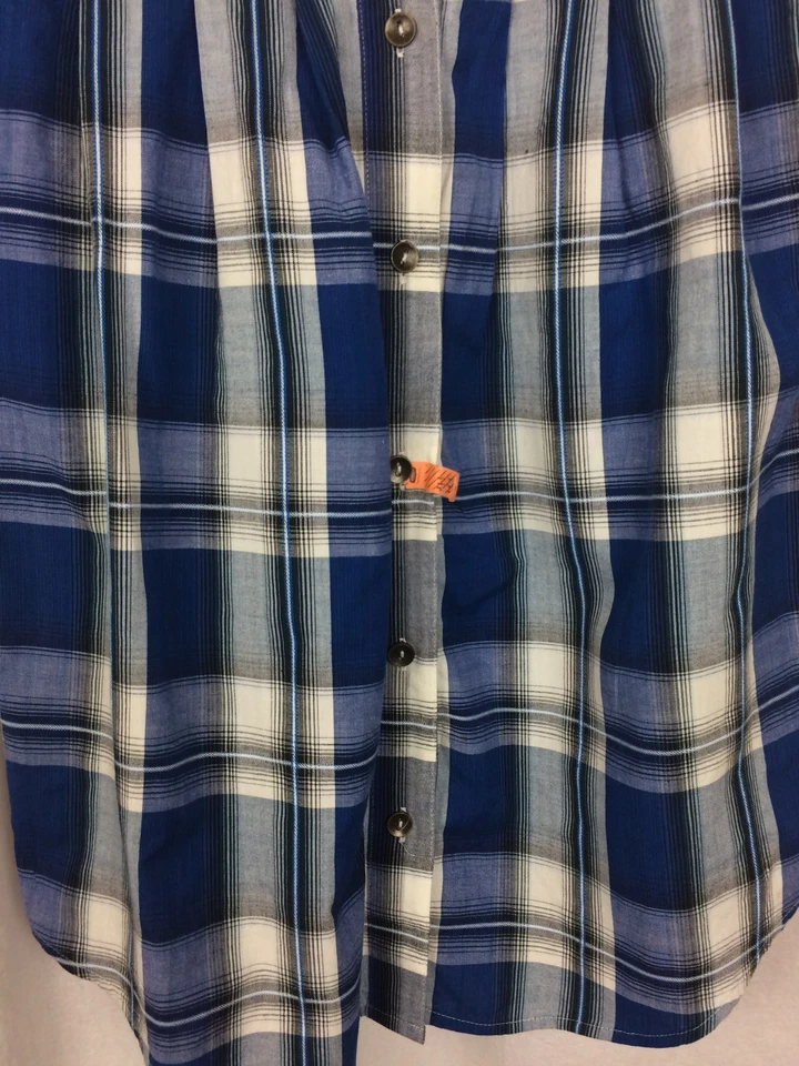 Walter рубашка платье синий белый клетку размер XS 100% хлопок длинным рукавом ассиметричный - Изображение 2 из 4