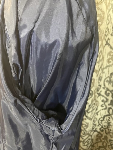 Maurices Women's Size 3/4 Navy Double Breasted Button Trench Coat Rubber Coated - Picture 10 of 16