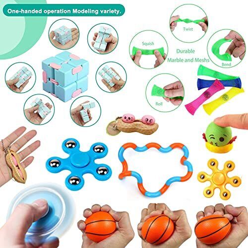 Rainbow Fidget Toy Set, 30 Pcs Sensory Toys for Autism ADHD, Stress - Picture 4 of 5