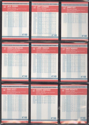 Tarjeta de béisbol Fleer Record Setters 1988 ver lista - Imagen 49 de 69