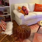 Genuine Boho Leather Footstool Pouffe Moroccan Ottoman Unstuffed