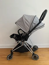 Cybex Platinum Mios Stroller Chrome/Black Frame Manhattan Gray Seat