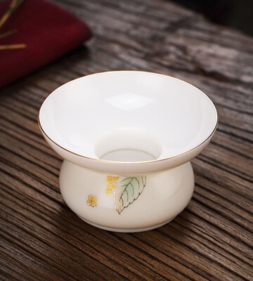 Celadon Carp Tea Strainer Hand-painted Lotus Tea Ceremony Tea Funnel Filter