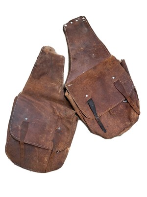 vintage leather motorcycle saddlebags