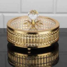 Stainless Metal Decorative Mirrored Round Serving Bowl, 6.3”