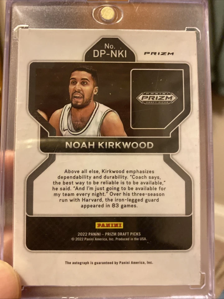 2022-23 Panini Prizm Draft Picks - Draft Picks Autographs #DP-NKI Noah Kirkwood - Image 2 of 2