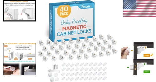 Tu hogar a prueba de niños con 40 cerraduras magnéticas adhesivas - sin llave e invisible - Imagen 2 de 10