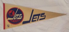 VINTAGE HOCKEY 1975-76 WINNIPEG JETS FULL SIZE FELT PENNANT SWEET WHA
