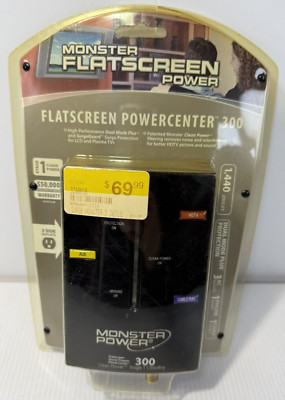 Monster 300 Flatscreen Home Theater Power Center Surge Protector - 3 Outlets NEW