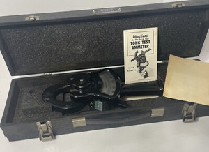 COLUMBIA ELECTRIC TONG TEST AMMETER AC OR DC AMPERES 0-300 W/ Case/ Instructions