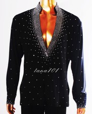 MEN 'S LATIN SALSA SHIRT  BALLROOM  SIZE S, M, L B737 