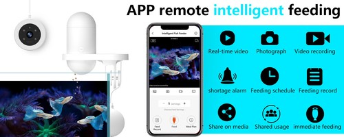 Comedero automático inteligente acuario peces dispensador de alimento con cámara HD, control de aplicación - Imagen 11 de 12