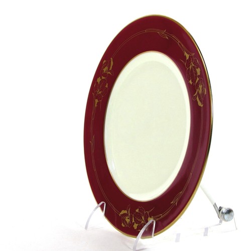 Vintage Noritake RUBY GARLAND 6.5" Bread Plate Red Gold Floral Christmas 9732 - Picture 3 of 11