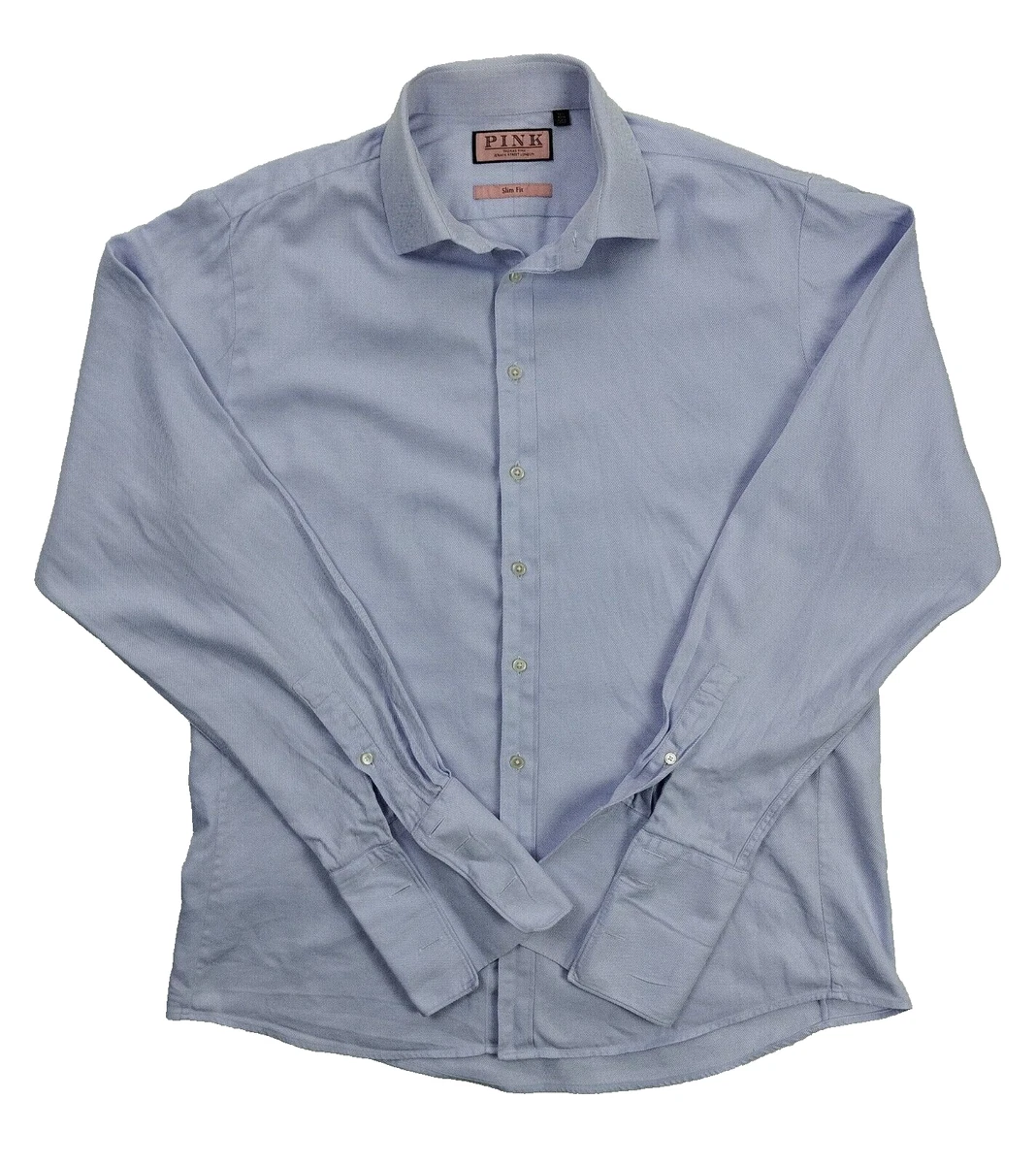 Shirt Thomas Pink Casual Purple Mens Fit Button Slim Long Sleeve