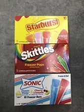 STARBURST,SKITTLES N SONIC Freezer Pops ~10 Freeze Pops Per Box ~ SET OF 3 BOXES