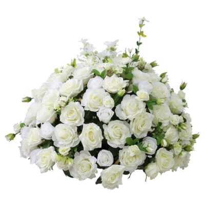 New White Rose Hydrangea Artificial Flower Ball Wedding Table Floral Party Props