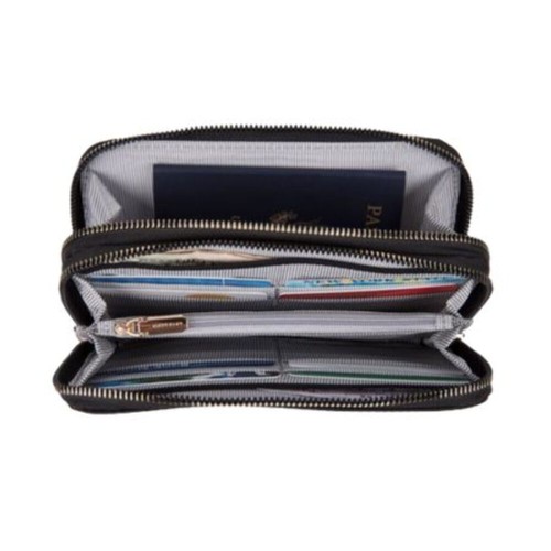 Travelon RFID Blocking Double Zip Clutch Wallet - Picture 3 of 7