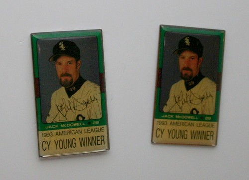2 1993 Chicago White Sox Black Jack McDowell Cy Young MLB Baseball Pin NOS New - Picture 2 of 4