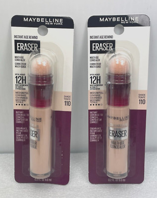 (2) MAYBELLINE Instant Age Rewind ERASER Multi-Use Concealer  #110 FAIR  **RARE