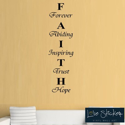 Wandsticker Glauben Vertrauen Hoffnung Liebe Bibel Gott Zitat Kunst Aufkleber Vinyl Home Room Ebay