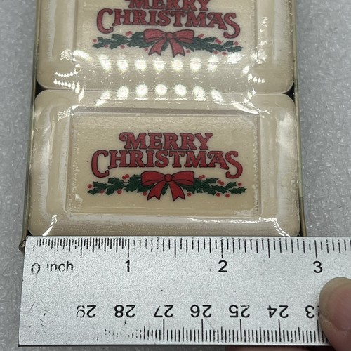 Jabón Vintage Feliz Navidad Novedad Acebo Corona Arco Nuevo de Lote Antiguo - Imagen 2 de 3