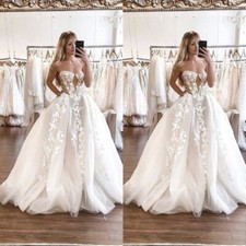 Sexy Wedding Dresses Deep V Neck Lace Appliques A Line Beach Design Bridal Gowns