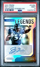 2021 PANINI PRIZM FRANCHISE LEGENDS SIGNATURES RAY LEWIS 68/149 PSA 9 AUTO