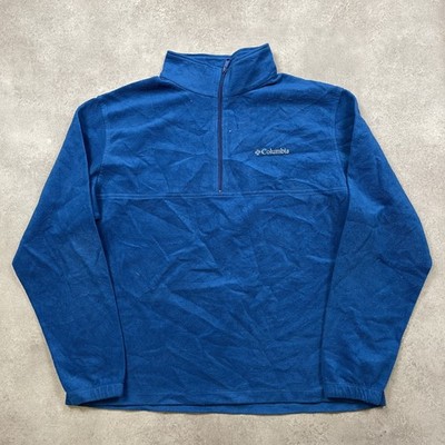 Columbia Fleece Herren XL Quarter Zip Outdoor Wanderjacke, blau
