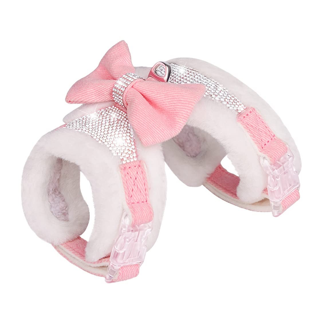 FUNAT Pettorina Peluche Cani Invernale | Gilet Caldo con Strass e Fiocco