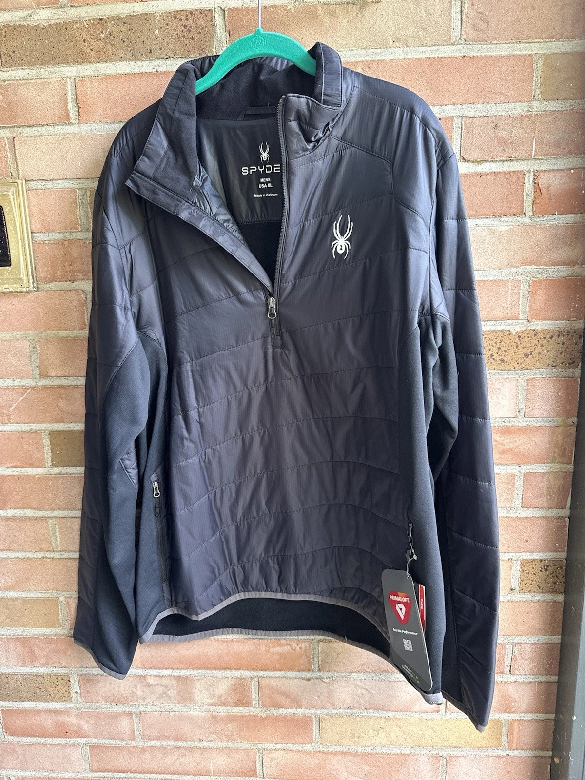 SPYDER GLISSADE HALF ZIP INSULATOR BLACK JACKET MENS XL