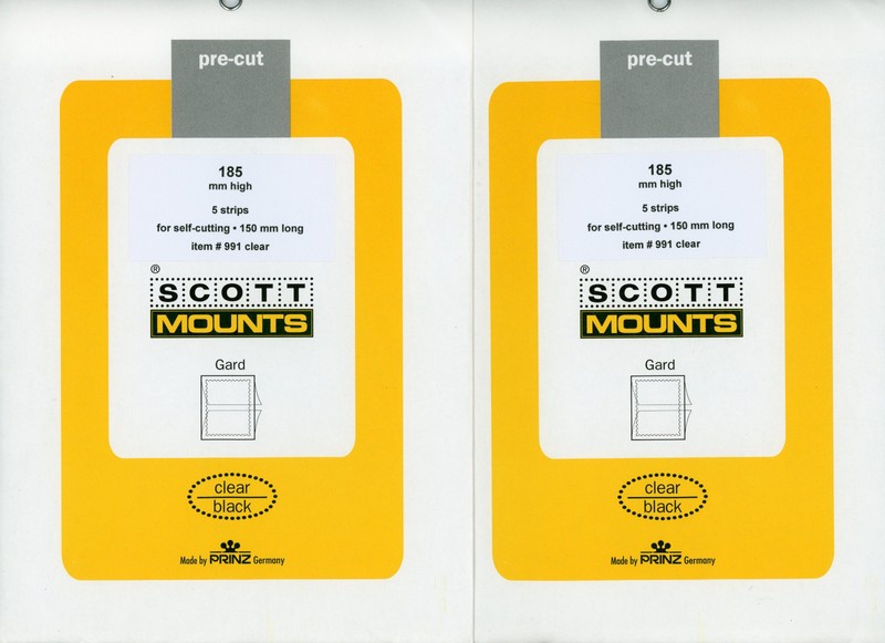 Prinz Scott Stamp Mount - CLEAR - Two Packages of 5 (185x150mm) Blocks, Unopened