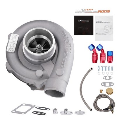 Floating Bearing T3 T4 Turbo + AN10 Oil Lines Set Universal 1.5-2.5L Engine Kit