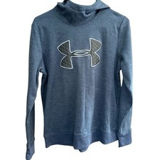 Under Armour Hoodie Sweatshirt Gray Loose Logo Pullover COLDGEAR Womens Medium