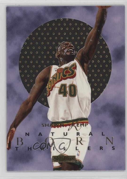 1995-96 Skybox E-XL Natural Born Thrillers Shawn Kemp #9 05k6