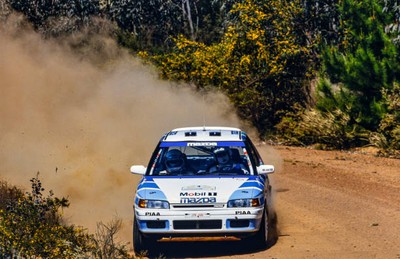Ingvar Carlsson Per Carlsson Mazda 323 Australia Rally September 2 Old Photo 2