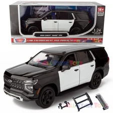 MOTORMAX 2025 Chevrolet Tahoe PPV 1:24 Police DIECAST MODEL 76816 Black & White