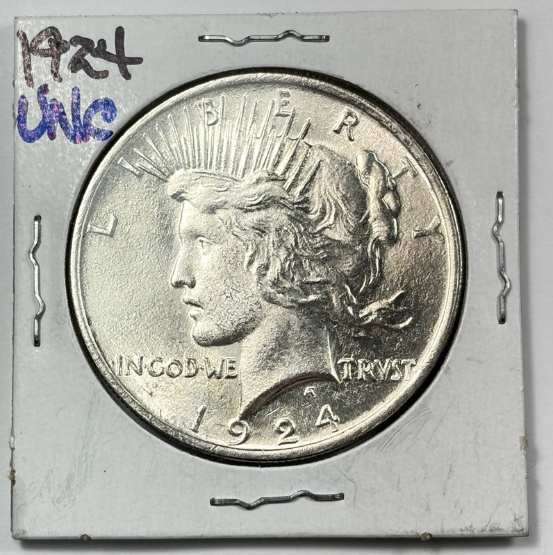1924-P $1 Peace Dollar 90% Silver Philadelphia US Coin - LUSTER!