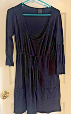 Oxmo Womens Black Long Sleeve Scoop Neck 3/4 Sleeve Knit Sweater Dress Size M